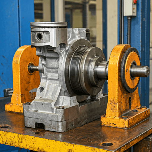 Engine piston balancing machinery