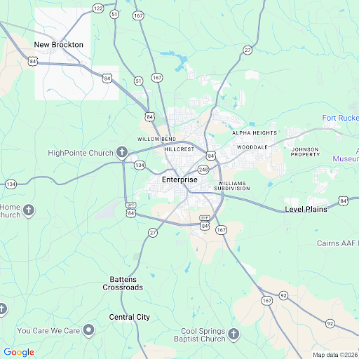 Map of Enterprise Alabama area